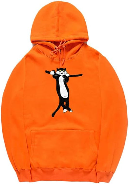 CORIRESHA Unisex Cat Lovers Hoodie Long Sleeve Drawstring Pocket Cotton Cute Sweatshirt