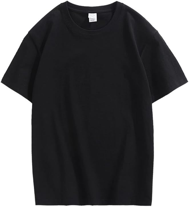 CORIRESHA Camiseta holgada de verano de manga corta con cuello redondo y estampado de letras en la espalda unisex