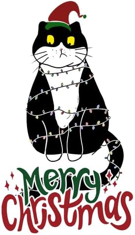 CORIRESHA Women's Unisex Cute Christmas Cat Zipper Hoodie Long Sleeve Drawstring Funny Sweatshirt