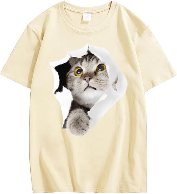 CORIRESHA Camiseta de algodón acogedora informal de manga corta con cuello redondo y cuello redondo para adolescente