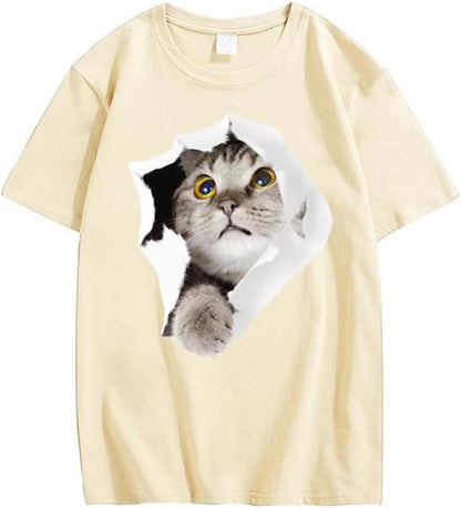 CORIRESHA Camiseta de algodón acogedora informal de manga corta con cuello redondo y cuello redondo para adolescente