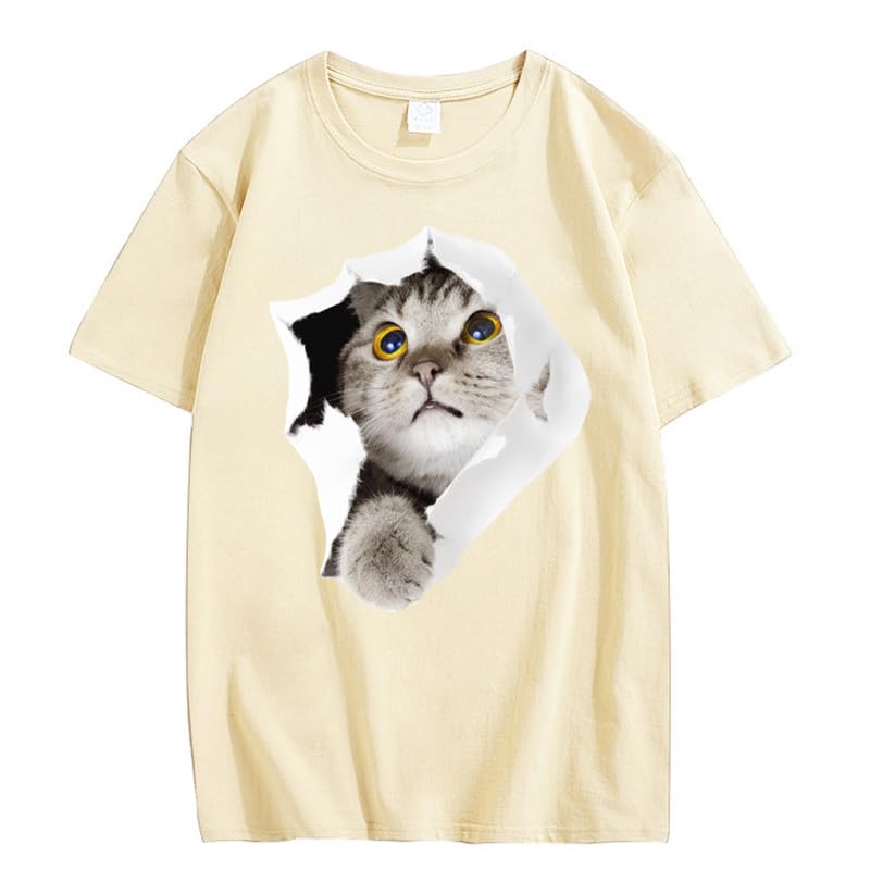 CORIRESHA Camiseta de algodón acogedora informal de manga corta con cuello redondo y cuello redondo para adolescente