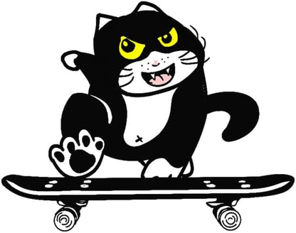 CORIRESHA Cute Cat Skateboard Long Sleeve Drawstring Kangaroo Pocket Hoodie Sweatshirt
