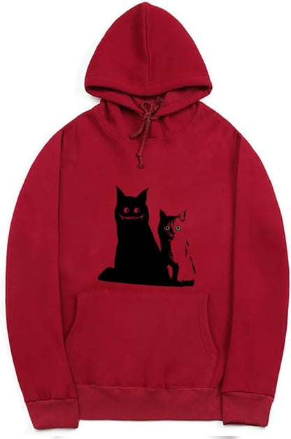 CORIRESHA Cat Lovers Hoodie Long Sleeve Kangaroo Pocket Cotton Cozy Cute Sweatshirt