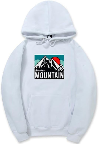 CORIRESHA Women's Vintage Mountain Graphic Hoodie Casual Long Sleeve Drawstring Basic Sun Sweatshirt