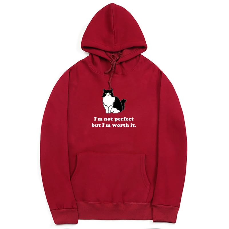 CORIRESHA Sudadera unisex con capucha de gato lindo casual de manga larga con cordón de algodón personalizada
