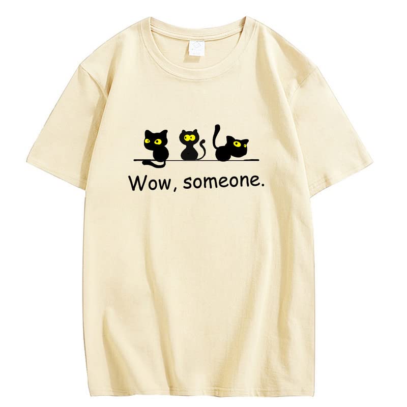 CORIRESHA Lindo Gato Negro Camisetas Amantes de los Animales Ropa Divertida Adolescentes