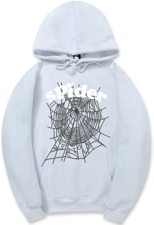 CORIRESHA Fashion Spider Web Sudadera con capucha de manga larga con cordón unisex de algodón con bolsillos