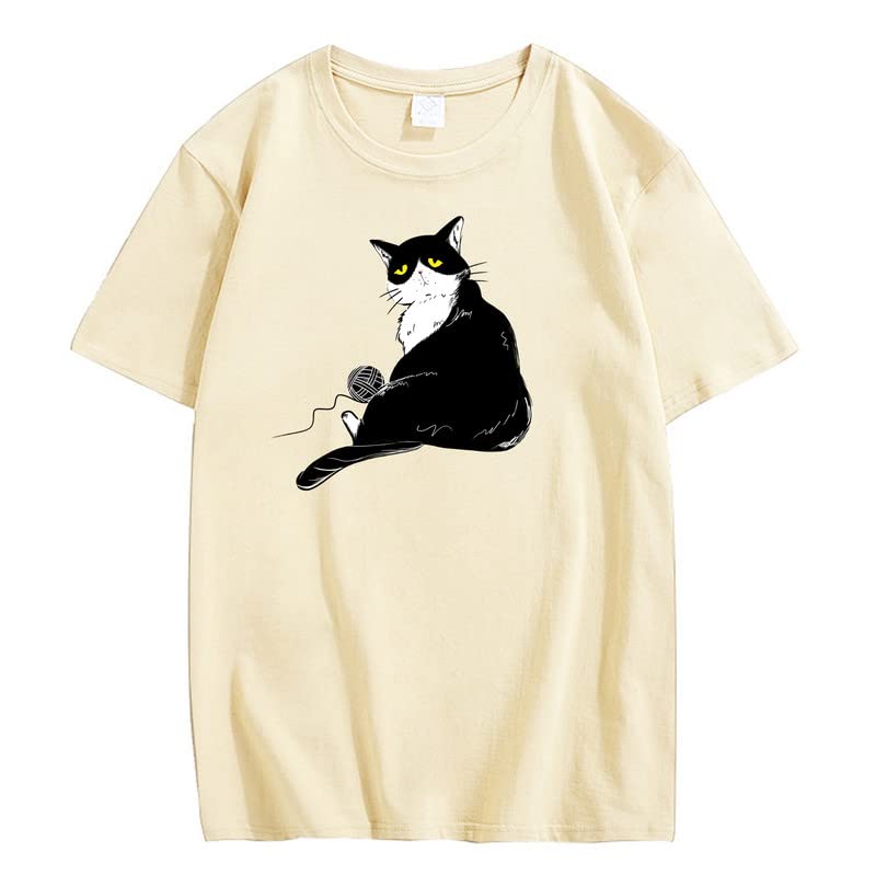 CORIRESHA Camiseta holgada de algodón con cuello redondo y manga corta para adolescente