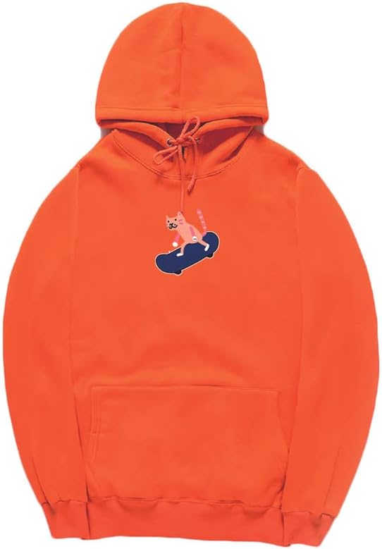 CORIRESHA Sudadera con capucha de algodón suave con diseño de gato de dibujos animados para adolescentes