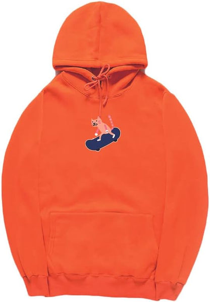 CORIRESHA Sudadera con capucha de algodón suave con diseño de gato de dibujos animados para adolescentes
