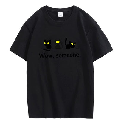 CORIRESHA Lindo Gato Negro Camisetas Amantes de los Animales Ropa Divertida Adolescentes