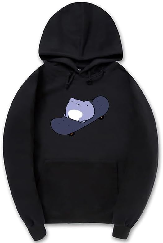 CORIRESHA Sudadera con capucha de rana linda para niñas adolescentes, manga larga, con cordón, para monopatín, Kawaii