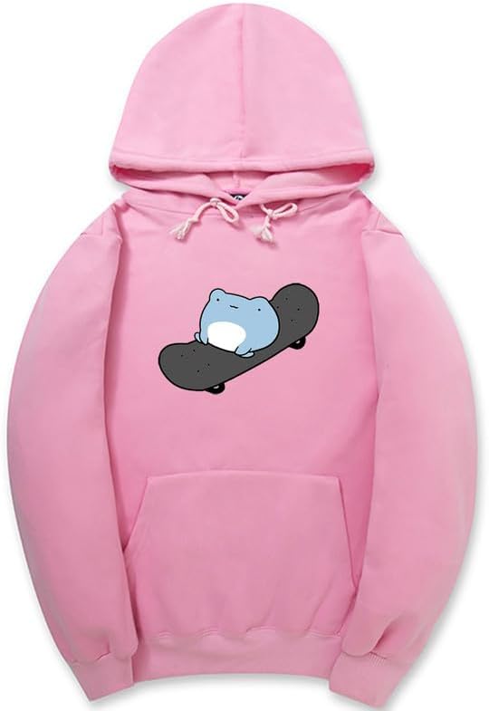 CORIRESHA Sudadera con capucha de rana linda adolescente de manga larga con cordón de algodón para monopatín