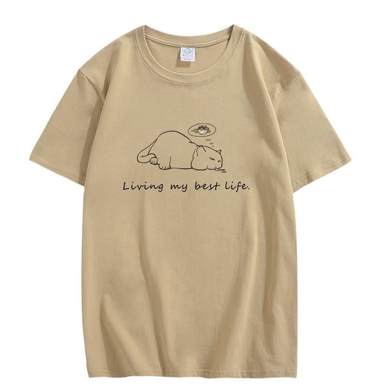 CORIRESHA Camisetas unisex con cuello redondo y manga corta con letras lindas