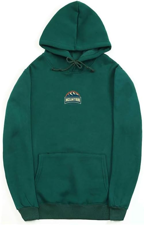 CORIRESHA Sudadera unisex retro de montaña con capucha casual de manga larga con cordón y bolsillo para el sol
