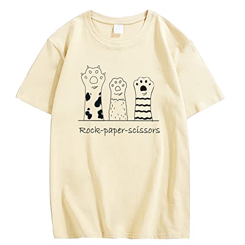 CORIRESHA Funny Cat's Claw Graphic T-Shirt Crewneck Short Sleeve Summer Unisex Cute Tops