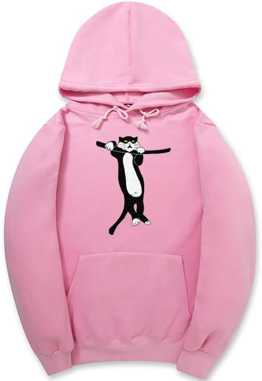 CORIRESHA Unisex Cat Lovers Hoodie Long Sleeve Drawstring Pocket Cotton Cute Sweatshirt