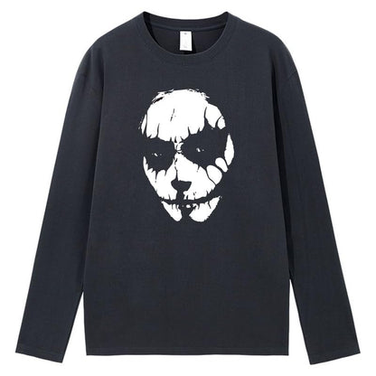 CORIRESHA Halloween Joker Crew Neck Long Sleeve Casual Cotton Teen T-Shirt