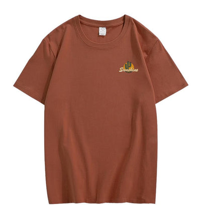 CORIRESHA Vintage Cactus Sunshine Graphic Crewneck Short Sleeves Casual Teen T-Shirts
