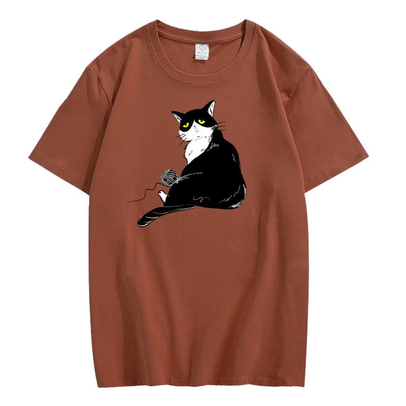 CORIRESHA Camiseta holgada de algodón con cuello redondo y manga corta para adolescente