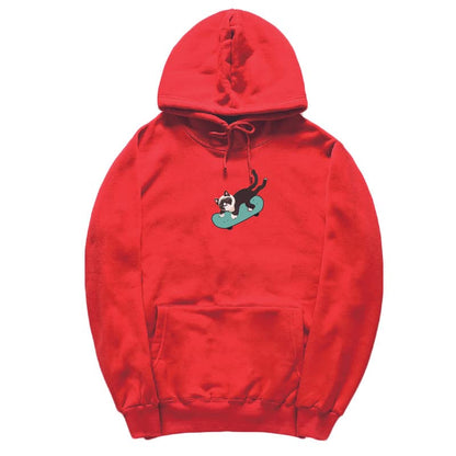 CORIRESHA Sudadera unisex divertida con diseño de gato y monopatín, de manga larga, suave y acogedora, a la moda