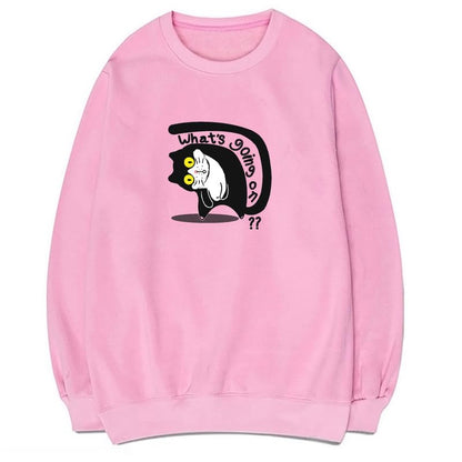 CORIRESHA Women's Teen Cute Sweatshirt Crew Neck Long Sleeve Soft Cat Lovers Pullover