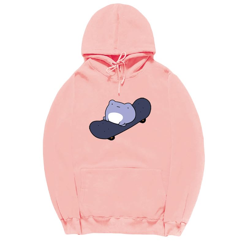 CORIRESHA Teen Girls Cute Frog Hoodie Long Sleeve Drawstring Skateboard Kawaii Sweatshirt