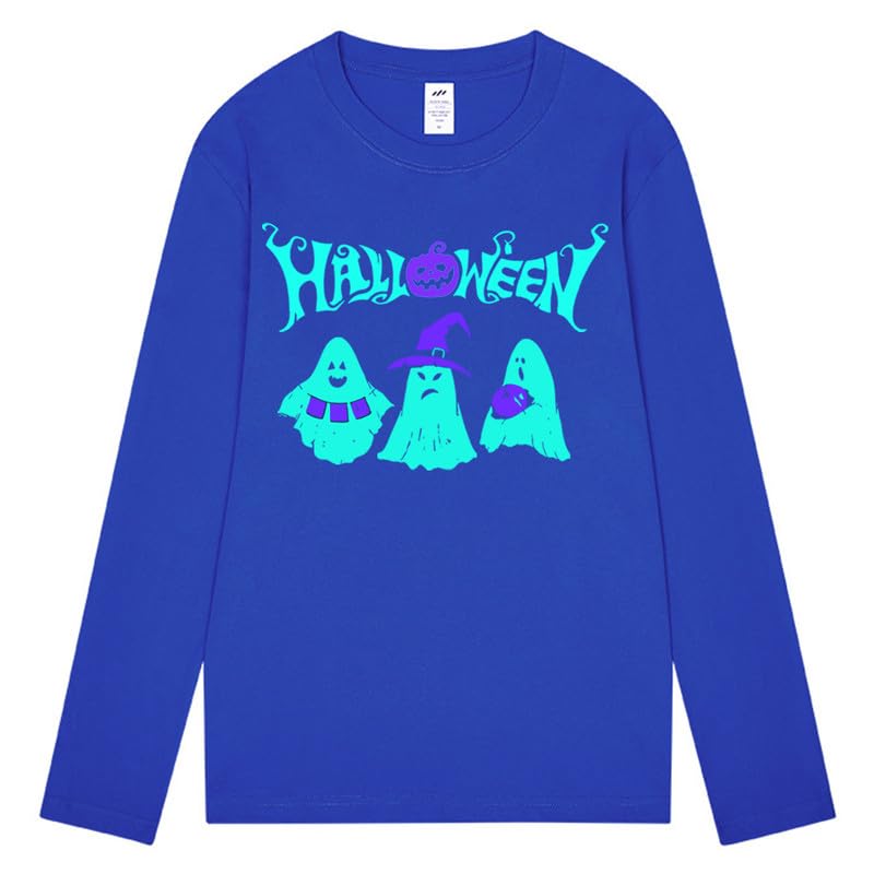 CORIRESHA Teen Ghost Camiseta Cuello Redondo Manga Larga Algodón Harajuku Halloween Tops