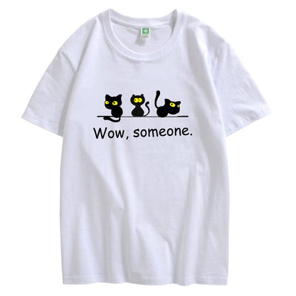 CORIRESHA Lindo Gato Negro Camisetas Amantes de los Animales Ropa Divertida Adolescentes