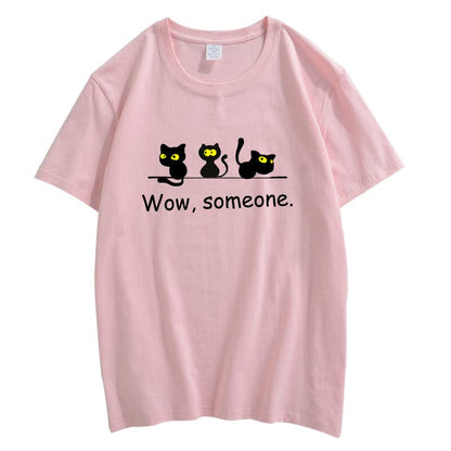 CORIRESHA Lindo Gato Negro Camisetas Amantes de los Animales Ropa Divertida Adolescentes