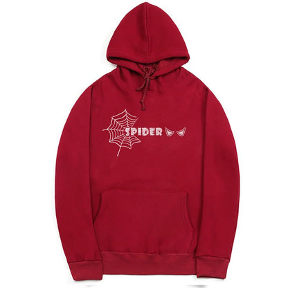 CORIRESHA Sudadera unisex Y2K con diseño de telaraña, informal, de manga larga, con cordón, básica, para Halloween