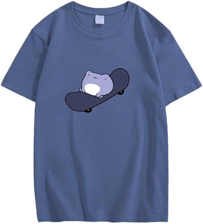CORIRESHA Camiseta básica de verano con cuello redondo y manga corta para mujer