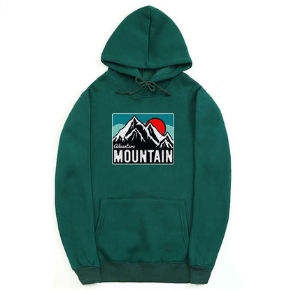 CORIRESHA Women's Vintage Mountain Graphic Hoodie Casual Long Sleeve Drawstring Basic Sun Sweatshirt