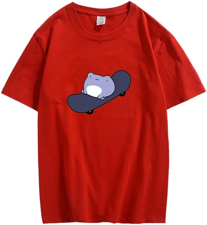 CORIRESHA Camiseta básica de verano con cuello redondo y manga corta para mujer