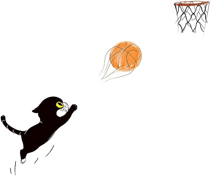 CORIRESHA Teen Cute Cat Basketball Cuello redondo Manga larga Cozy Cotton Fall Sudadera