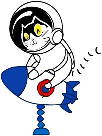 CORIRESHA Space Astronaut Cat Rocket NASA Long Sleeve Crew Neck Sweatshirt