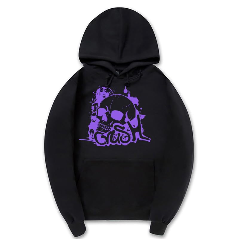CORIRESHA Sudadera unisex con capucha de calavera de manga larga con cordón y bolsillo canguro Y2K para Halloween