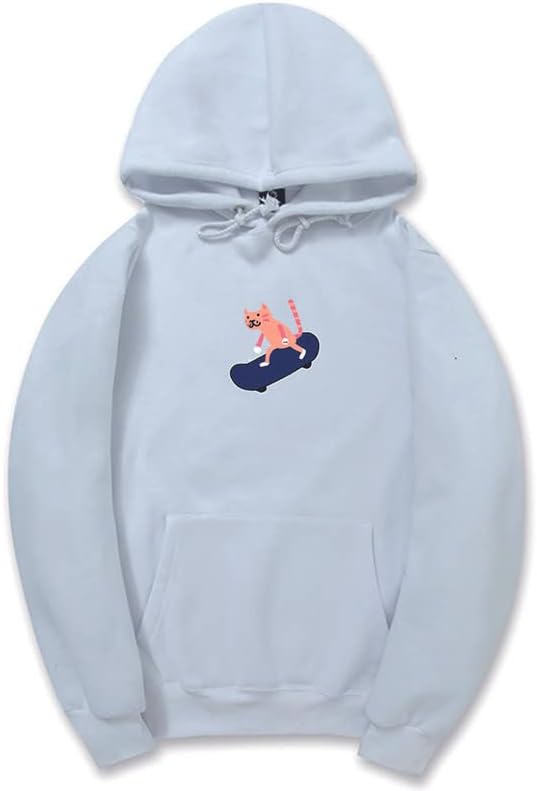 CORIRESHA Sudadera con capucha de algodón suave con diseño de gato de dibujos animados para adolescentes