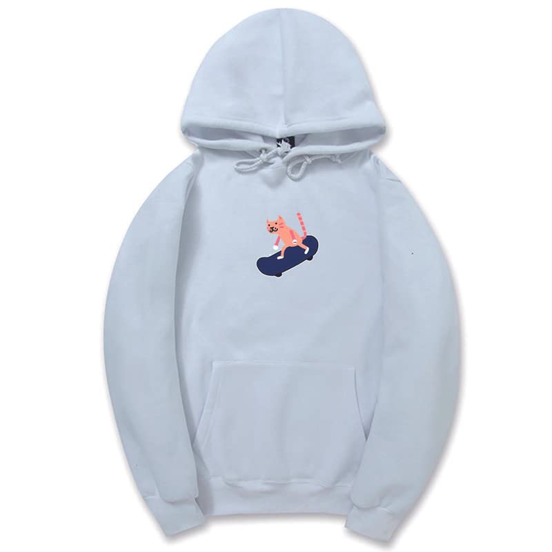 CORIRESHA Sudadera con capucha de algodón suave con diseño de gato de dibujos animados para adolescentes