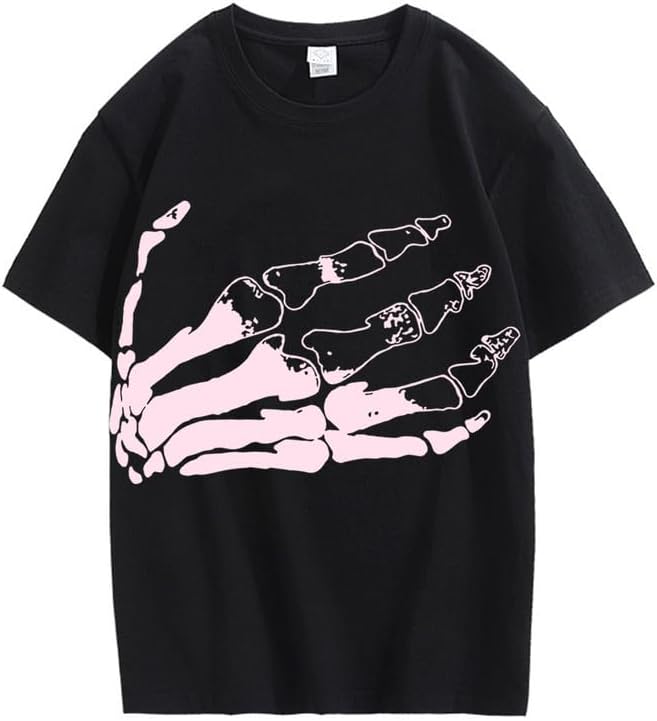 CORIRESHA Camiseta unisex de algodón con cuello redondo y manga corta para Halloween