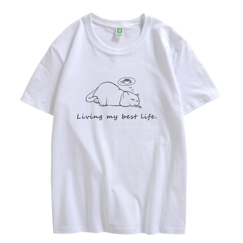CORIRESHA Camisetas unisex con cuello redondo y manga corta con letras lindas