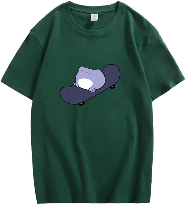 CORIRESHA Camiseta básica de verano con cuello redondo y manga corta para mujer