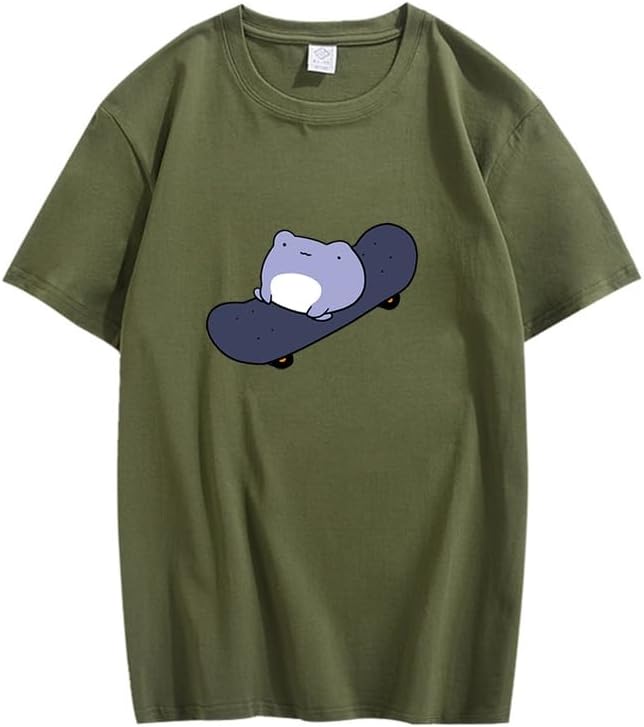 CORIRESHA Camiseta básica de verano con cuello redondo y manga corta para mujer
