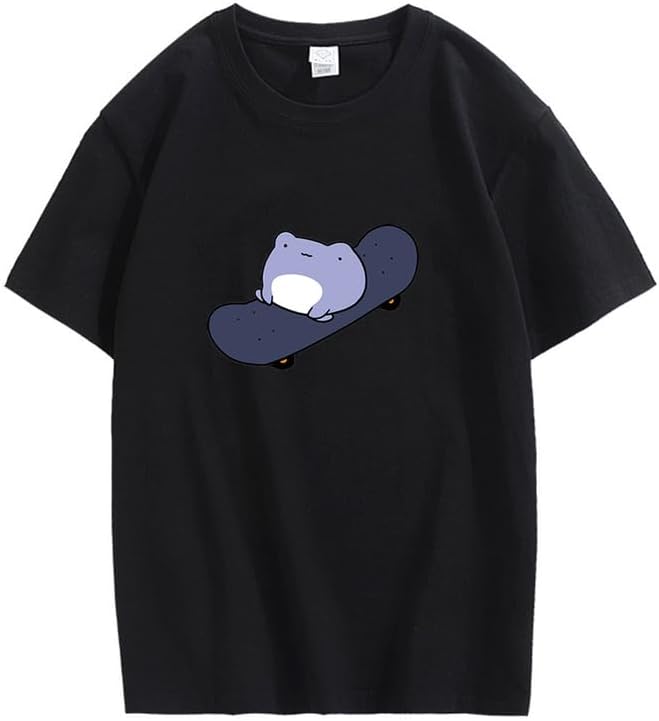 CORIRESHA Camiseta básica de verano con cuello redondo y manga corta para mujer