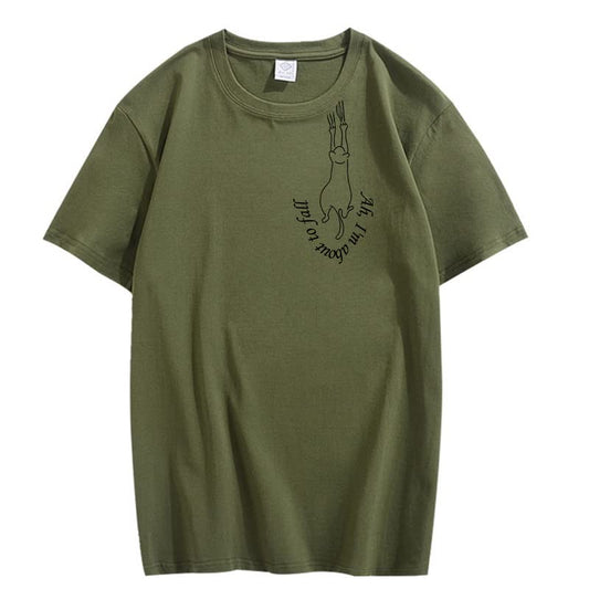 CORIRESHA Camiseta unisex con estampado de gato divertido de verano de manga corta y linda camiseta