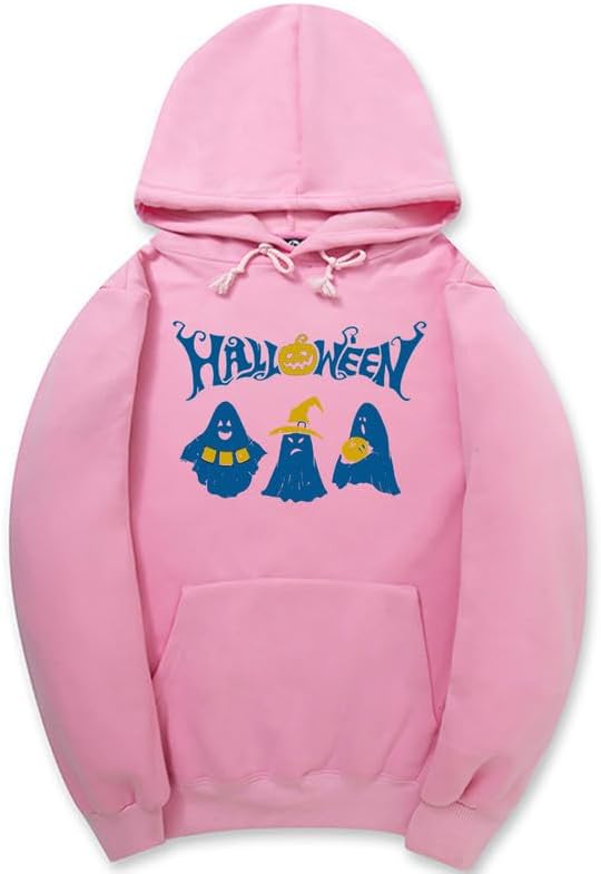 CORIRESHA Halloween Ghost Hoodie Long Sleeve Drawstring Pocket Unisex Harajuku Gothic Sweatshirt