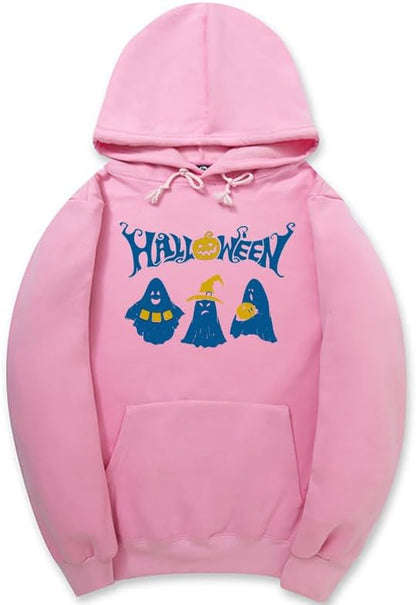 CORIRESHA Sudadera con capucha de fantasma de Halloween, sudadera gótica Harajuku de manga larga con bolsillo con cordón, unisex