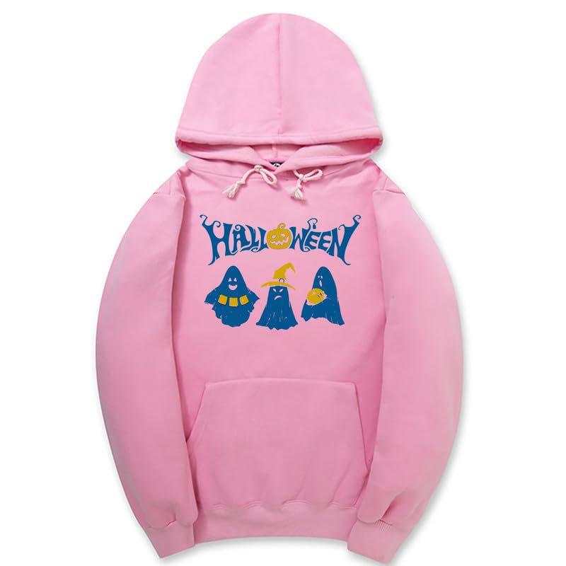 CORIRESHA Sudadera con capucha de fantasma de Halloween, sudadera gótica Harajuku de manga larga con bolsillo con cordón, unisex