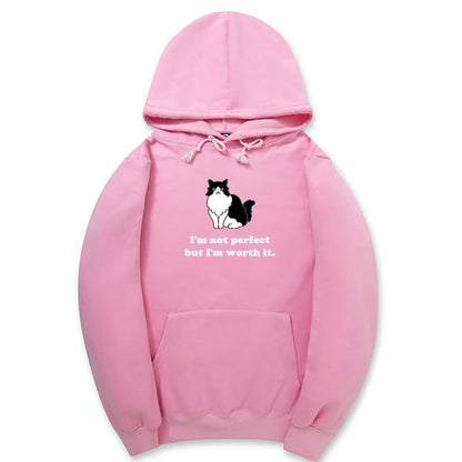 CORIRESHA Sudadera unisex con capucha de gato lindo casual de manga larga con cordón de algodón personalizada